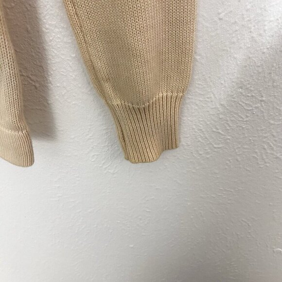 LRL Ralph Lauren Jeans Women's L CreamHalf Zip Knit Foldover Sweater Pullover - Picture 4 of 11